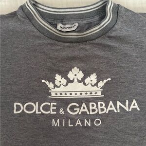 Dolce & Gabbana Grey Tee with White Logo